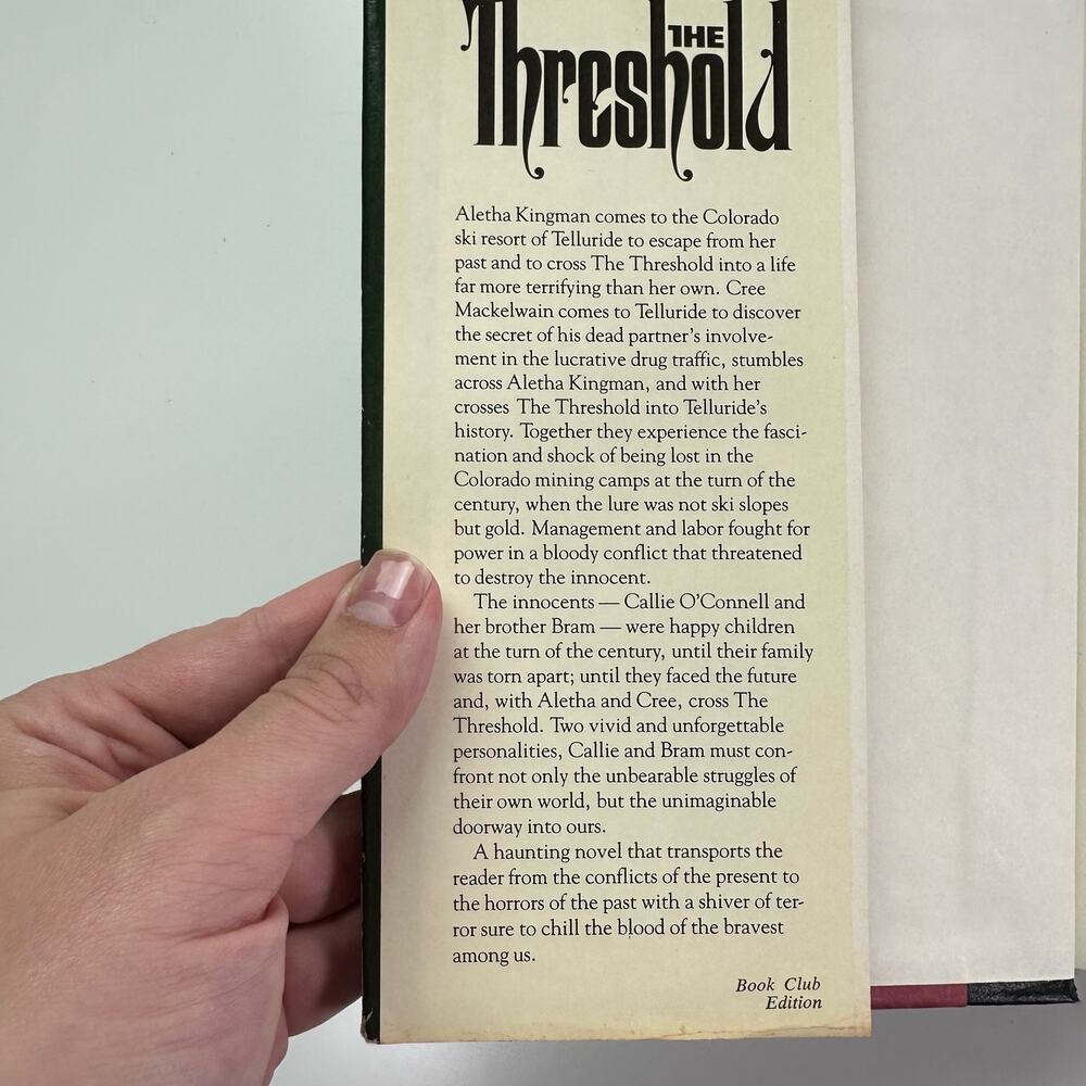 3/$20 Marlys Millhiser The Threshold 1984 Hardcover Book Book Club Edition - Picture 5 of 9